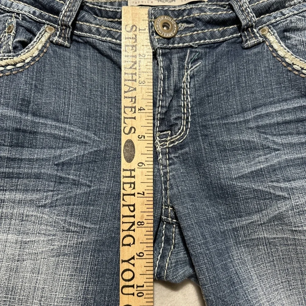 Hydraulic Premium Denim Jeans Women's‎ 10 Blue Slim Bootcut Low Rise Whiskering